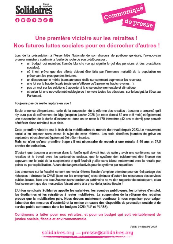 CP suite discours politique général