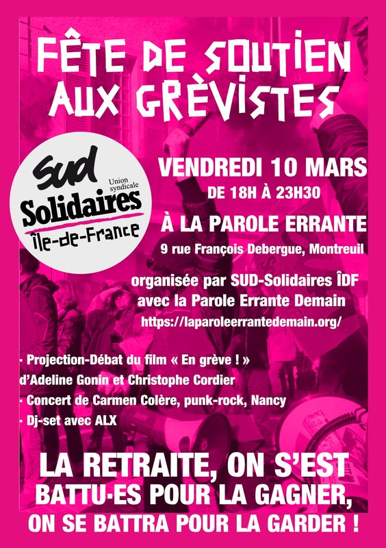 Fête de soutien aux grèvistes