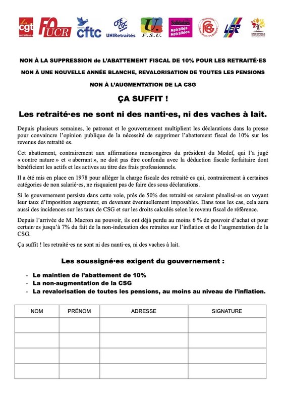PÉTITION G9 juin 2025