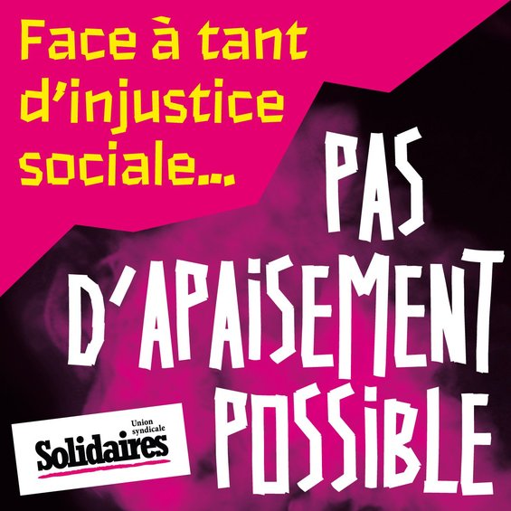 visuel instagram : Face à tant d'injustice sociale, pas d'apaisement possible